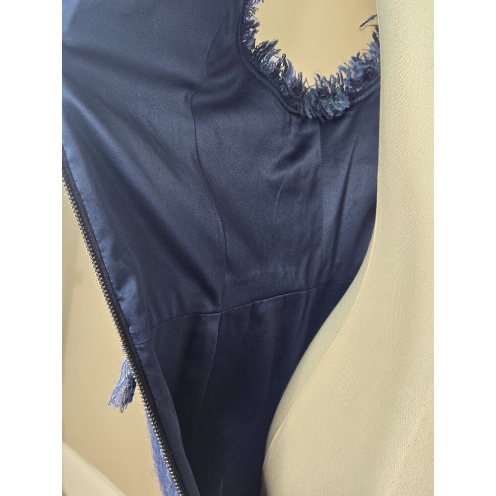 Kate Spade New York Jasmine Blue Madison Ave Tweed Fringe Dress US 12 - Picture 10 of 14